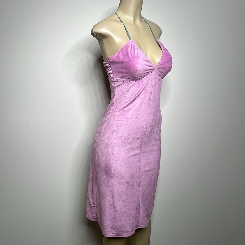 ABS Allen Schwartz Pink Halter Midi Dress - Picture 2 of 6
